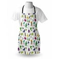 thumbnail image 4 of Emoticon Apron, Vivid Colored Composition of Fun Retro Cartoon in 80s and 90s Comic Style, Unisex Kitchen Bib with Adjustable Neck for Cooking Gardening, Adult Size, Multicolor, by Ambesonne, 4 of 4