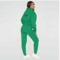 thumbnail image 3 of Loose Casual Net Color Hooded Long Sleeve Sweatshirt Set,Plus Size, 3 of 8