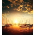 thumbnail image 3 of Ambesonne Marine Duvet Cover Sets, Boats on the Pier, 2-King, Orange Black Pale Yellow, 3 of 7