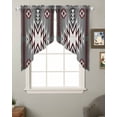 thumbnail image 2 of Red Gray Swag Valances for Windows, Southwest Retro Ethnic AztecTexture Bohemian Rod Pocket Sheer Valances for Small Windows, Swag Toppers Light Filtering for Kitchen Living Room 2 Panels 36''x36'', 2 of 6