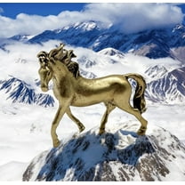 Miniature Bronze Metal Stallion Horse Figurine