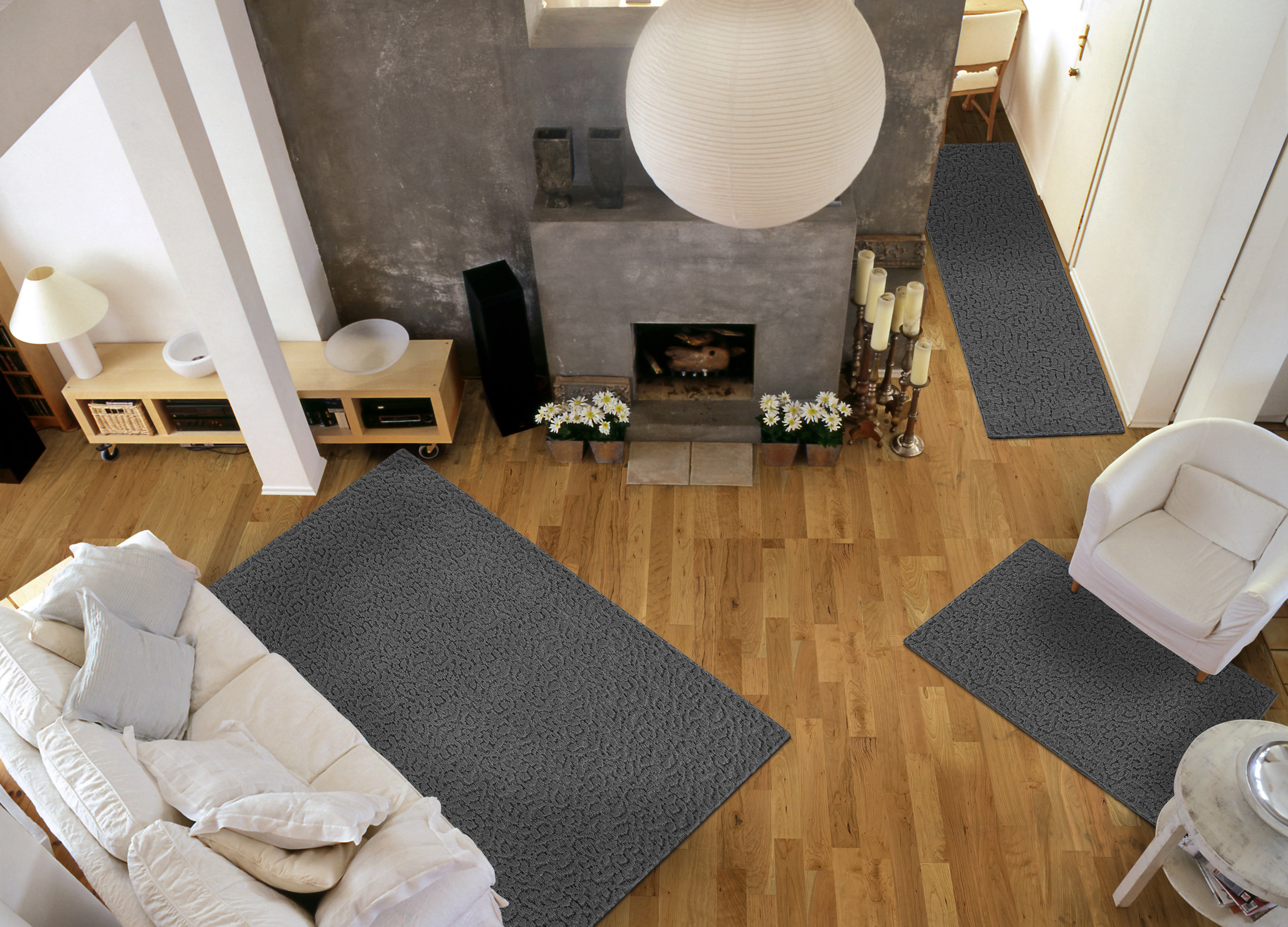 Garland Rug Ivy Indoor Rug Set, 3 Piece Set (5'x7', 3'x4', & 2'x5') Cinder Gray