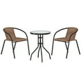 thumbnail image 1 of Outsunny 3 Pieces Patio Furniture Set with 2 Stackable Chairs, Brown, 1 of 10