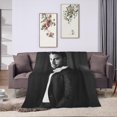 thumbnail image 4 of Blanket Theo James Soft and Comfortable Warm Fleece Throw Blankets Yoga Blankets Beach Blanket Picnic Blankets Gift for Dorm room office decor Sofa Bed Camping Travel All Season, 4 of 6