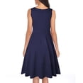 thumbnail image 4 of KaLI_store Floral Dress for Women Casual Summer Dress for Women Swing Sundress Wrap V Neck Polka Dot Print Ruffle Short Sleeve Mini Floral Dress Navy,XL, 4 of 5