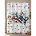 thumbnail image 4 of Patriotic Butterfly 4th of July Shower Curtain, Red Blue Stars Eucalyptus Bathroom Decor Curtains Set with Hooks, Waterproof Fabric Home Accessories， 72X 96 Inch Extra Long, 4 of 6