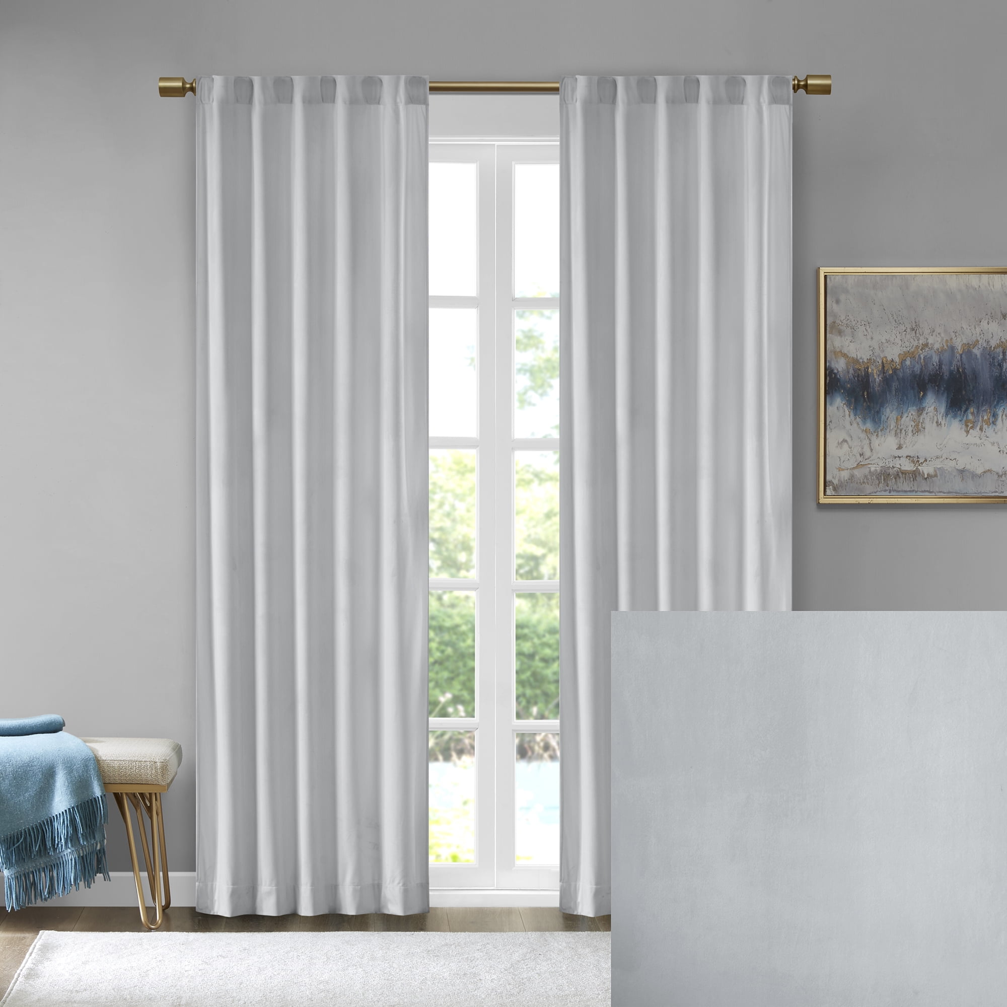 510 Design Modern Curtain Colt Indoor Fenestrated Drapes 37" x 95" Adult Room Darkening Gray