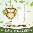 thumbnail image 2 of 30-Pack Heart-Shaped Tea Infusers, Stainless Steel Mesh Filters with Extended Handles for Loose Leaf Tea Brewing, 2 of 5