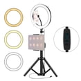thumbnail image 2 of Graflsoa 10-Inch Adjustable LED Ring Light with 3 Color Modes, 10 Brightness Levels, Foldable Tripod, and Universal Phone/Tablet Holder for Streaming, Makeup, and Video Calls, 2 of 6