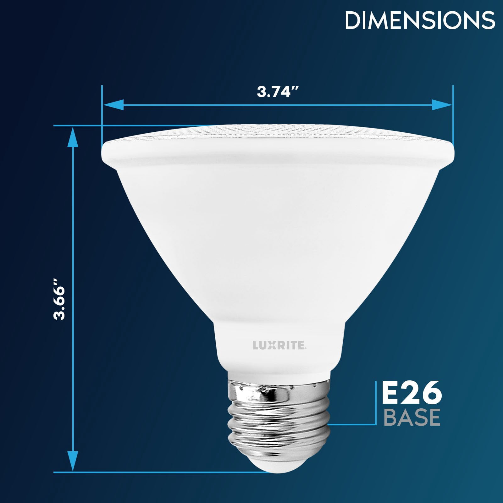 Luxrite PAR30 Short Neck LED Flood Light Bulb, 11W=75W, 3000K Soft White, 900LM, Dimmable, UL, E26 Base 6 Pack