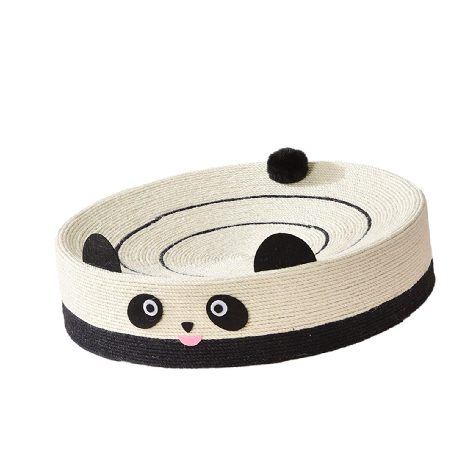 Round Sisal Cat Scratch Pad Cat Scratcher Bed Toys Durable Circular Creative Sturdy Home Decoration Cat Scratching Pad Lounge , Panda