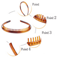 thumbnail image 3 of Set of 2 Black Plastic Sharks Tooth Hair Comb Headband-shape10, 3 of 5