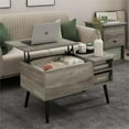 thumbnail image 4 of Pemberly Row Wood Leg Lift Top Coffee Table With Hidden French Oak Gray, 4 of 6