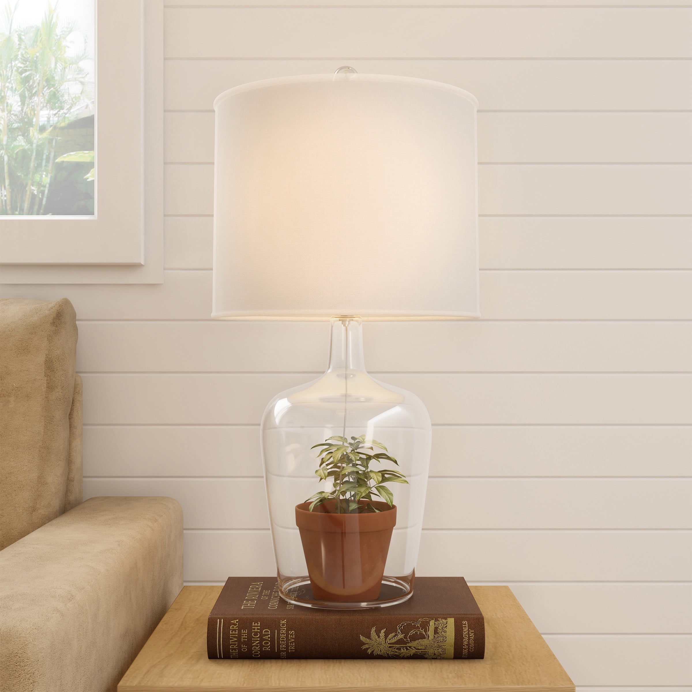 Lavish Home Glass Cloche Table Lamps Set of 2 – Matching Lamp Set