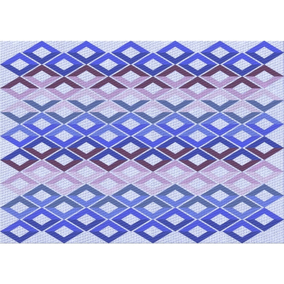Ahgly Company Machine Washable Indoor Rectangle Transitional Periwinkle Purple Area Rugs, 3' x 5'