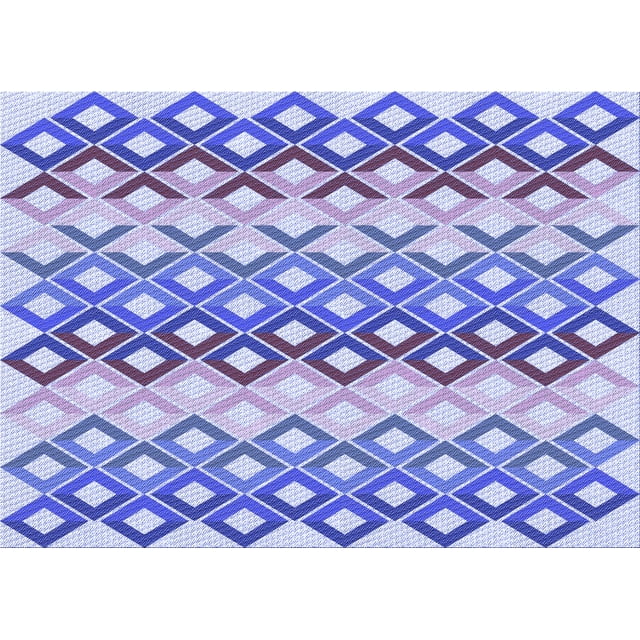 Ahgly Company Machine Washable Indoor Rectangle Transitional Periwinkle Purple Area Rugs, 2' x 3'