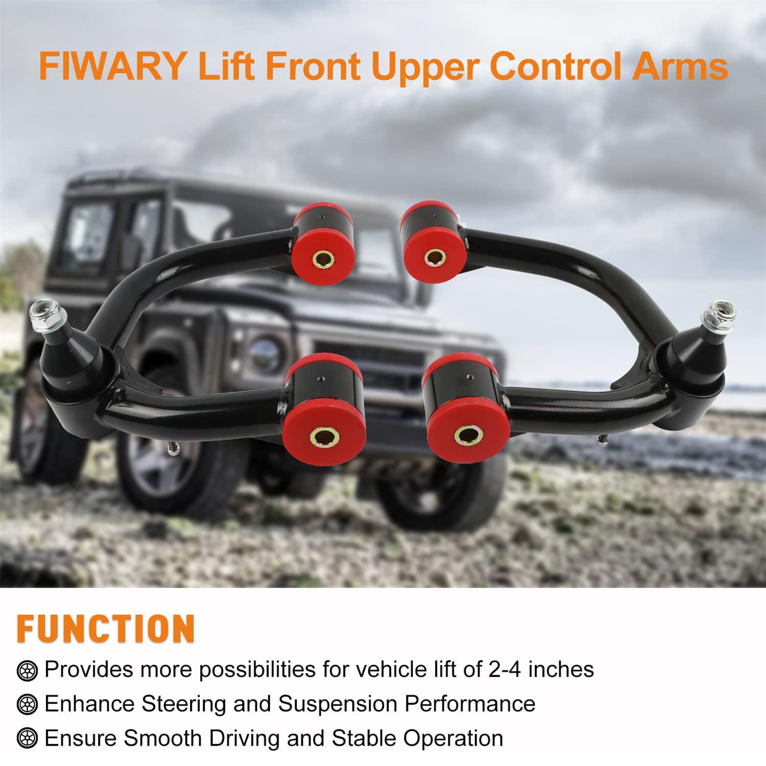 PANGOLIN 2Pcs 2-4" Lift Front Upper Control Arms Fits for 2005-2022 Toyota Tacoma Control Arms Adjustable Suspension Control Arms with Ball Joint