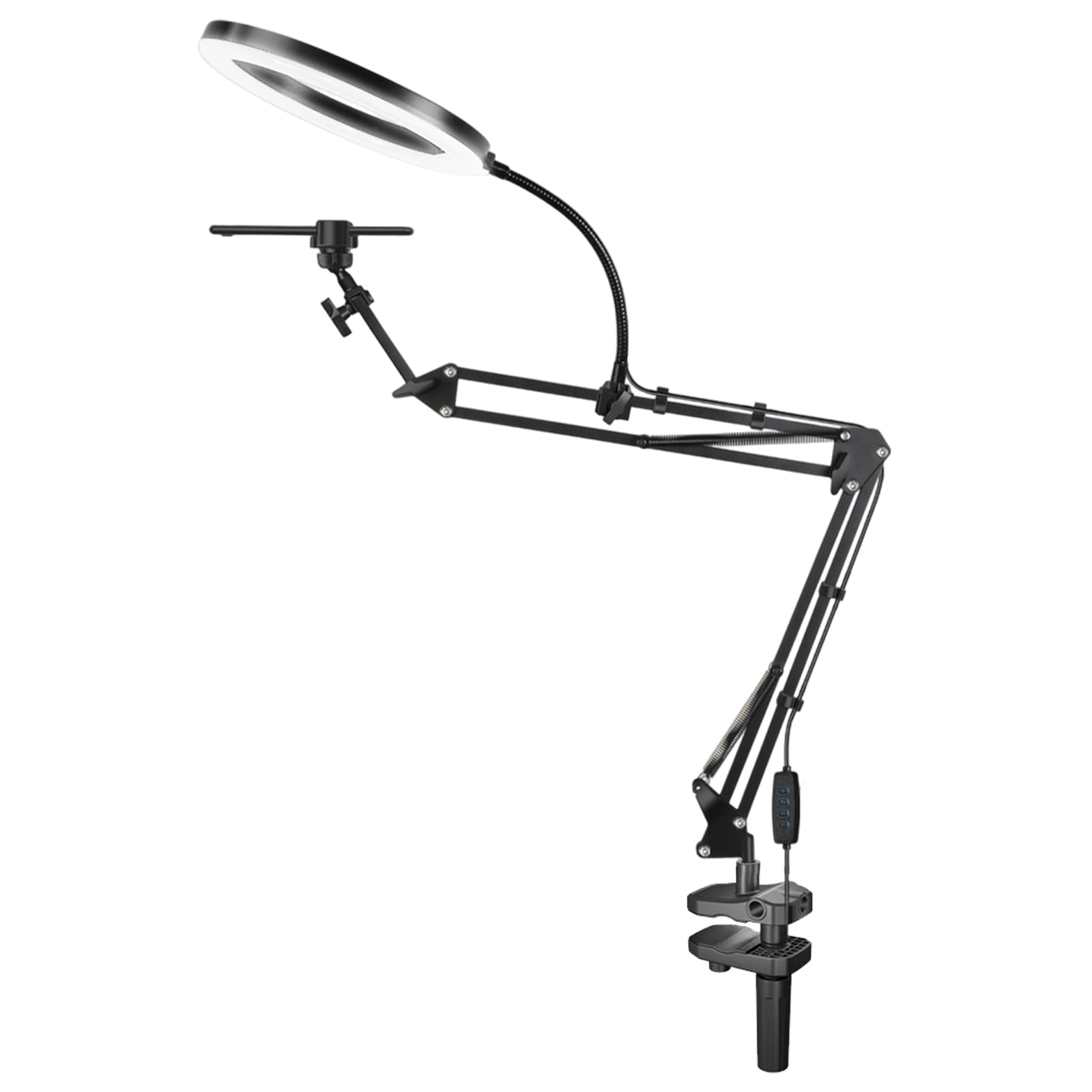 Adjustable Overhead Phone Mount With Rings Light Camera Arm Stand for Video Recording Live Streaming Art Craft