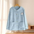 thumbnail image 6 of Women's Fleece-Lined Flannel Button-Up Shirt for Winter, Warm Long Sleeve Lounge Wear for Home, Yoga, and Casual Use, 6 of 6