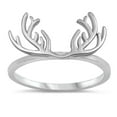 thumbnail image 1 of Reindeer Antlers Christmas Decor Gift Ring .925 Sterling Silver Band Jewelry Female Male Size 6, 1 of 4
