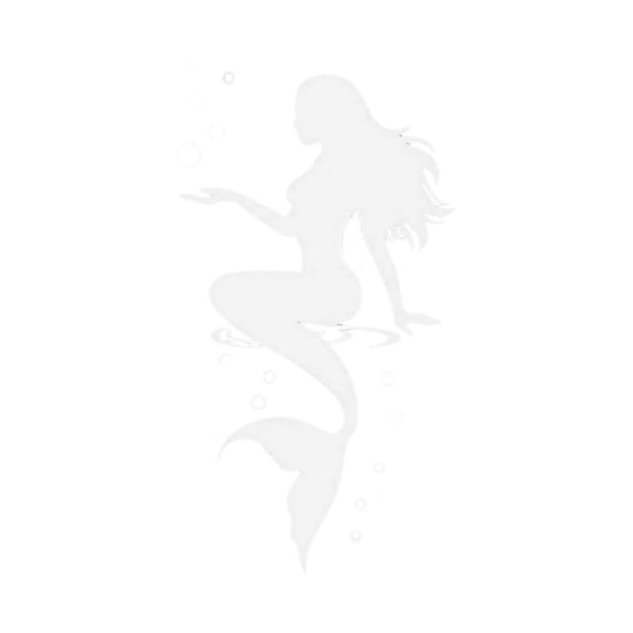 Removable PVC Mermaid Pattern Bathroom Wall Decal Gentle Self Adhesive Art Sticker For Indoor Home Wall White