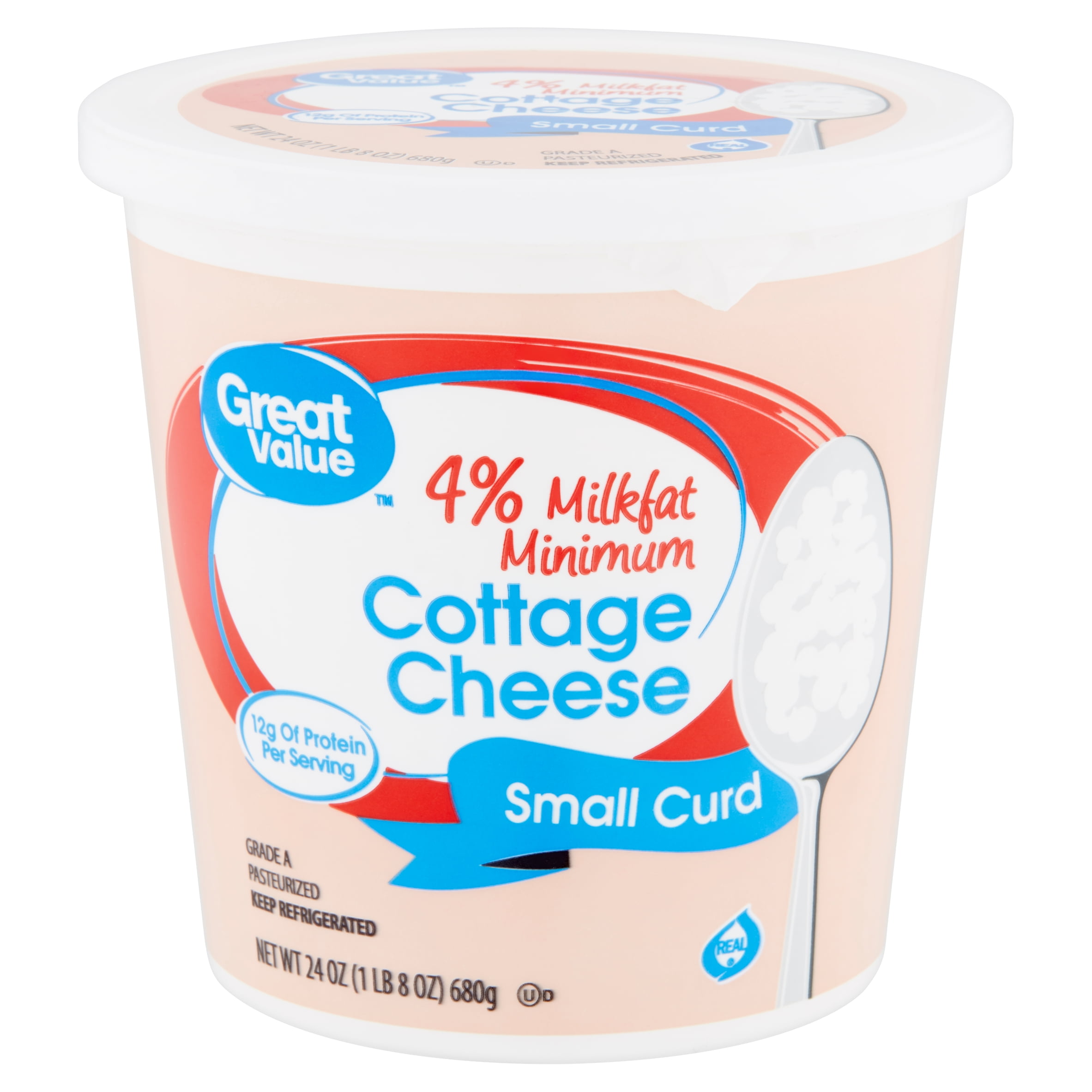 Great Value 4 Milkfat Minimum Small Curd Cottage Cheese 24 Oz