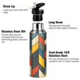 thumbnail image 3 of Yayeee 20oz Insulated Water Bottle Double Wall Stainless Steel with Flip Straw Lid, Red Geometric, 3 of 7