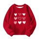 thumbnail image 4 of Blusas y camisas de manga larga con cuello redondo Estampado para niños Estampado de manga larga Casual Suelto Forro polar para mayor calidez Sudadera con capucha de manga larga con cuello redondo par, 4 of 5
