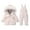 Beige, variant on Snowsuits for Toddlers Kids 2 Piece Windproof Water Resistant Snow Suits Faux Fur Trim Hood Puffer Girl Boy Ski Set (2-3 Years, Pink)
