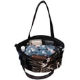 thumbnail image 5 of Skull Canvas Leather Mix Handheld Handbag Twill Sponge Jeanette 30x10.5x39cm/11.8x4.1x15.4in, 5 of 5