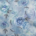 thumbnail image 1 of oneOone Cotton Poplin Medium Blue Fabric Florals Craft Projects Decor Fabric Printed By The Yard 56 Inch Wide, 1 of 4