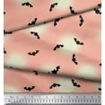 thumbnail image 2 of Soimoi Crepe Silk Fabric Moon & Bat Halloween Print Fabric by The Yard 42 Inch Wide, 2 of 3