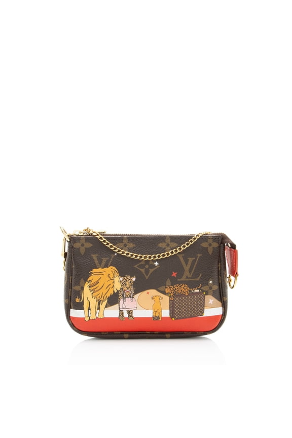 Pre-Owned Louis Vuitton Lim Ed Monogram Canvas Animation Mini Cats Pochette Accessories