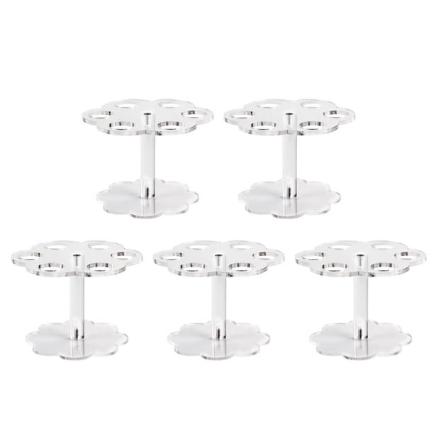 5Pcs 6 Agujeros Acrílico Helado Cono Soporte Titular Transparente
