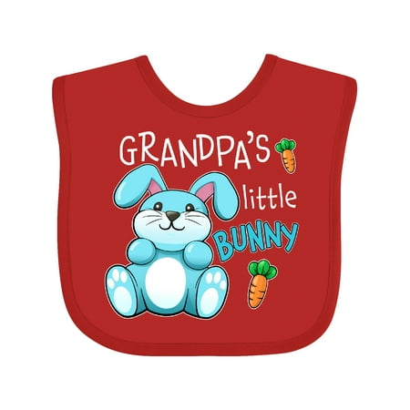 

Inktastic Grandpas Little Bunny- Blue Gift Baby Boy or Baby Girl Bib