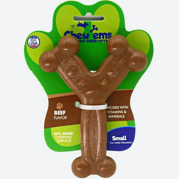 Chew'ems Durable Dog Chew Toys - Unleash The Fun with Long Lasting, Flavorful, and Safe Toys for Your Furry Friend, Small Breed, Beef Flavored