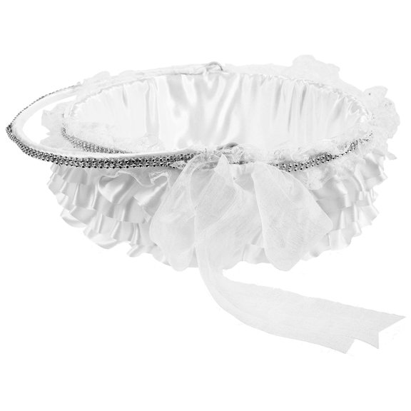 REACHISE Wedding Flower Girl Basket Wedding Lace Decoration Flower Petal Basket Party Favor