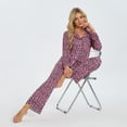 thumbnail image 5 of Womenp pajama set， Milk Silk Leopard Print Long Sleeve Pajama Set for women, 5 of 5