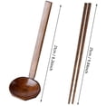 thumbnail image 3 of 4 Pieces Japanese Long Handle Large Spoon Ramen Spoon Wooden Hot Pot Spoon Shell Spoon Wood Rice So, 3 of 5