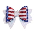thumbnail image 2 of Cififendec 4th of July Patriotic Giltter Bows Decoration, Red White Blue Sequin Memorial Day Decor, Independence Day Party Accessory Gift, 2 of 5
