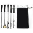 thumbnail image 2 of Harry Potter Wand Makeup Brush Set - 5 Piece Black and Silver, 2 of 7