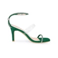 thumbnail image 3 of BLISSFUL STEP Women's Square Toe Rhines Adjustable Ankle Strap Stiletto Heels Sandal Green 9, 3 of 6