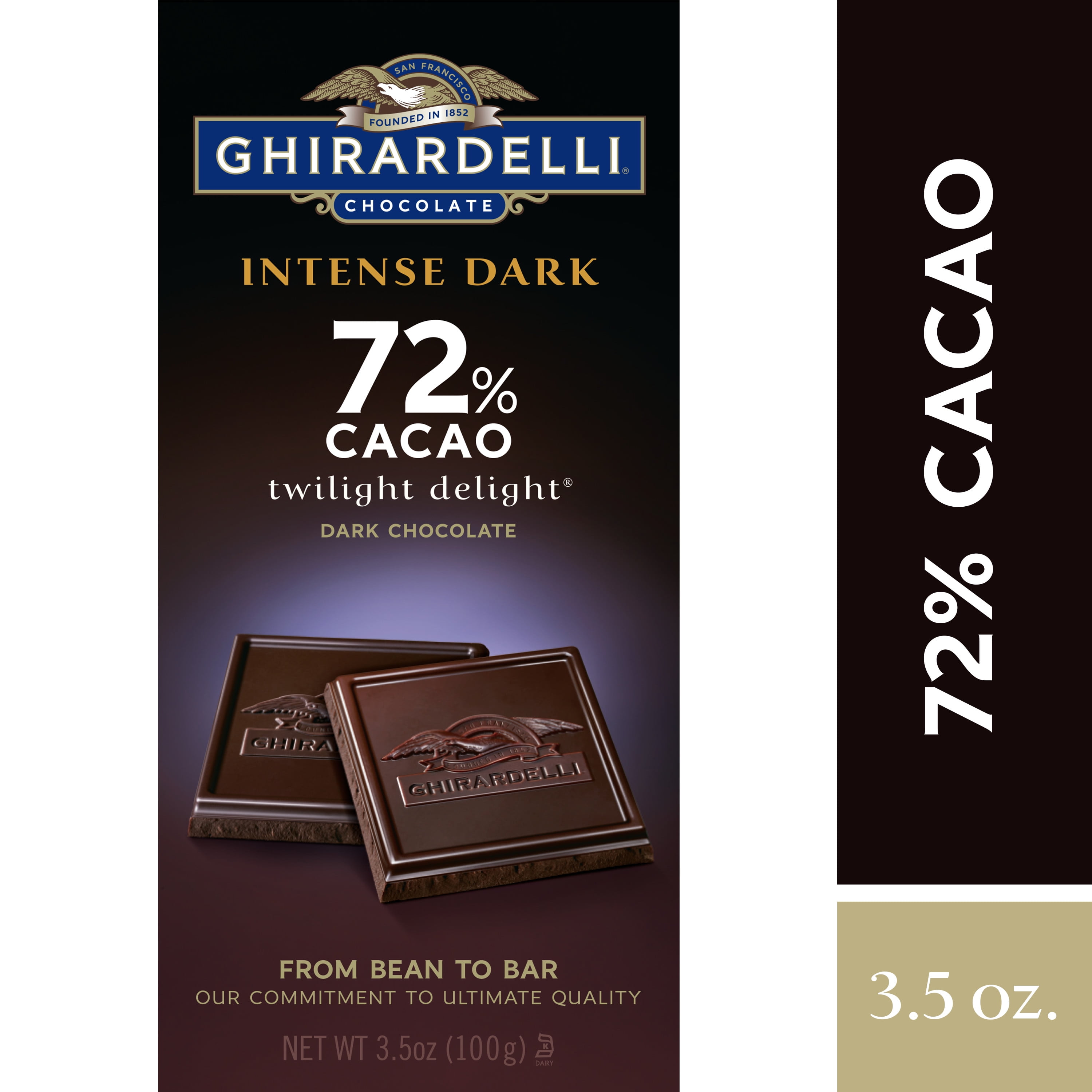 Ghirardelli Intense Dark Chocolate Bar 72 Cacao 3 5 Oz Walmart 