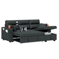 thumbnail image 3 of Dextrus Convertible Sofa Bed Sleeper Pull Out Sectional Couch with 2 Pillows, Sleeper Sofa with USB Ports, Dark Gray, 3 of 10