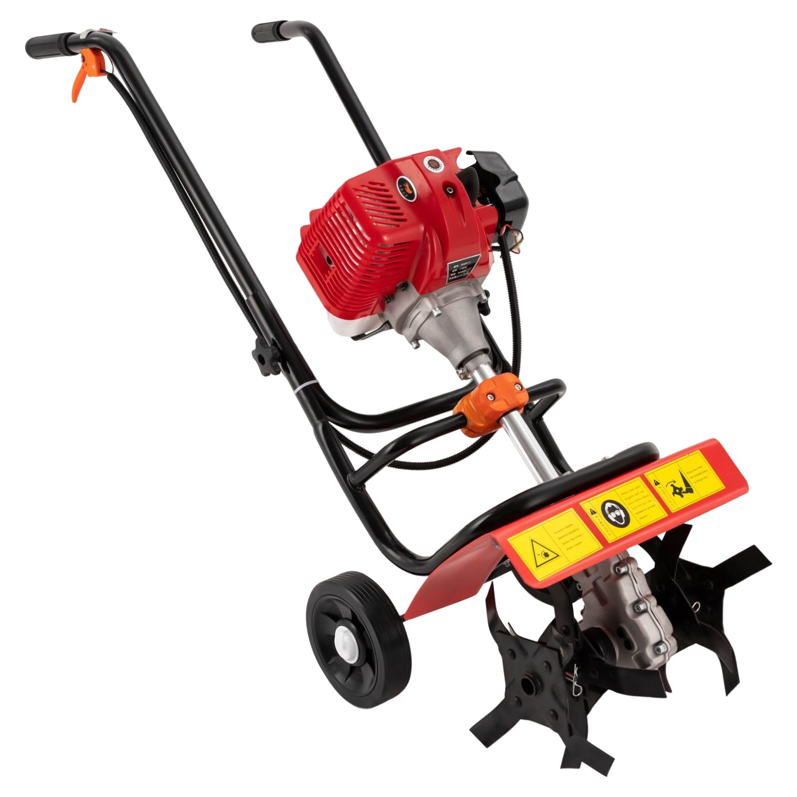 Wildnix Gas Powered Mini Tiller Cultivator, High-Quality Iron & Plastic, Two-Stroke Engine for Stable Power, Easy Operation, 0.2gal Fuel Tank, Long-Lasting Durability for Soil Loosening