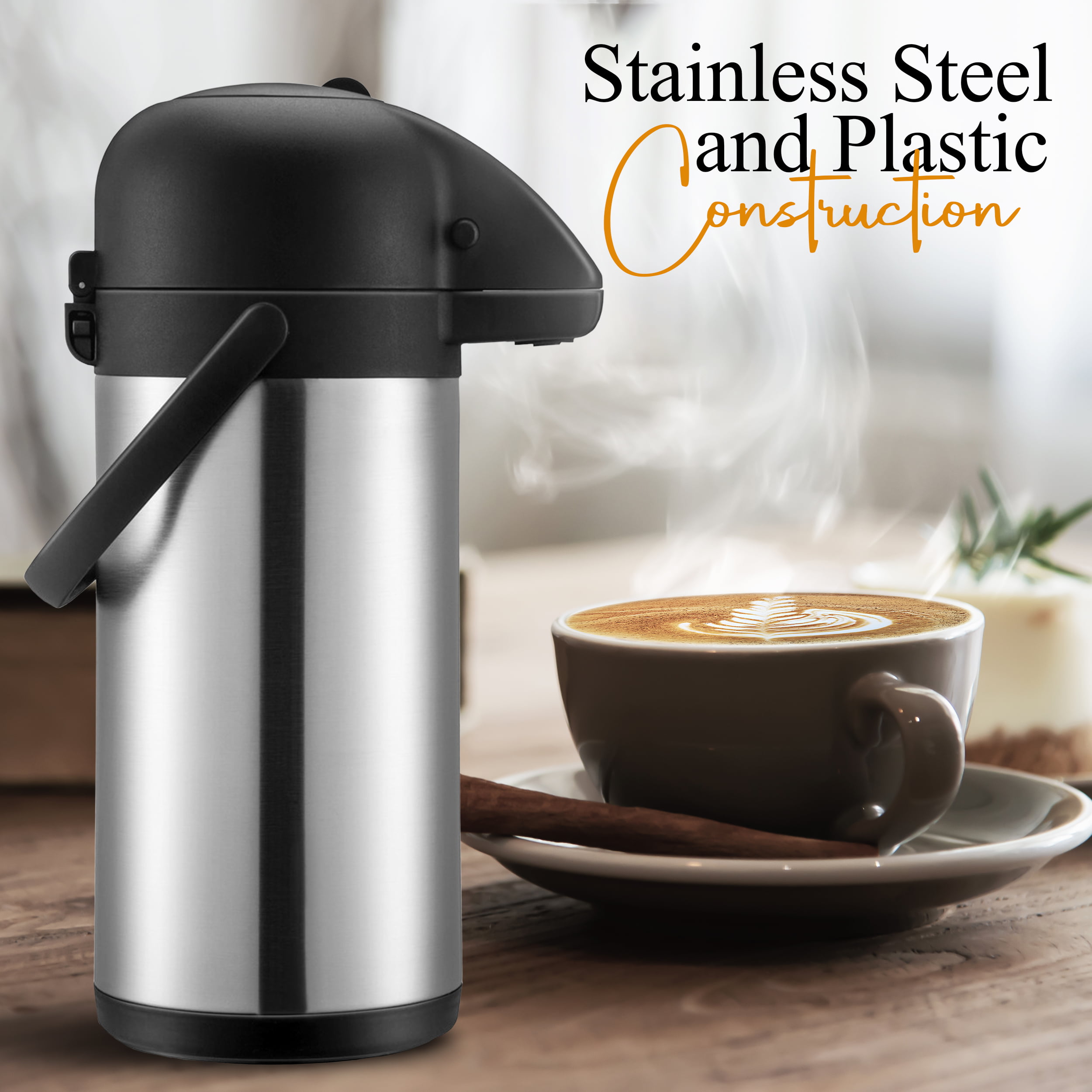 Alpine Cuisine Stainless Steel Coffee Warmer, 31oz with Ergonomic Hang
