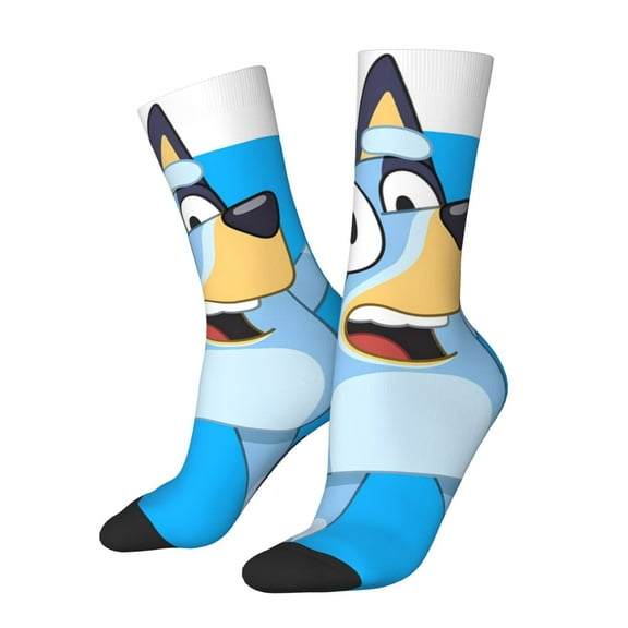 Silaia Bluey Print Adult Socks, Athletic Socks, Mens and Womens Crew Cushion Socks,Work Athletic Running Socks,Casual Breathable Socks