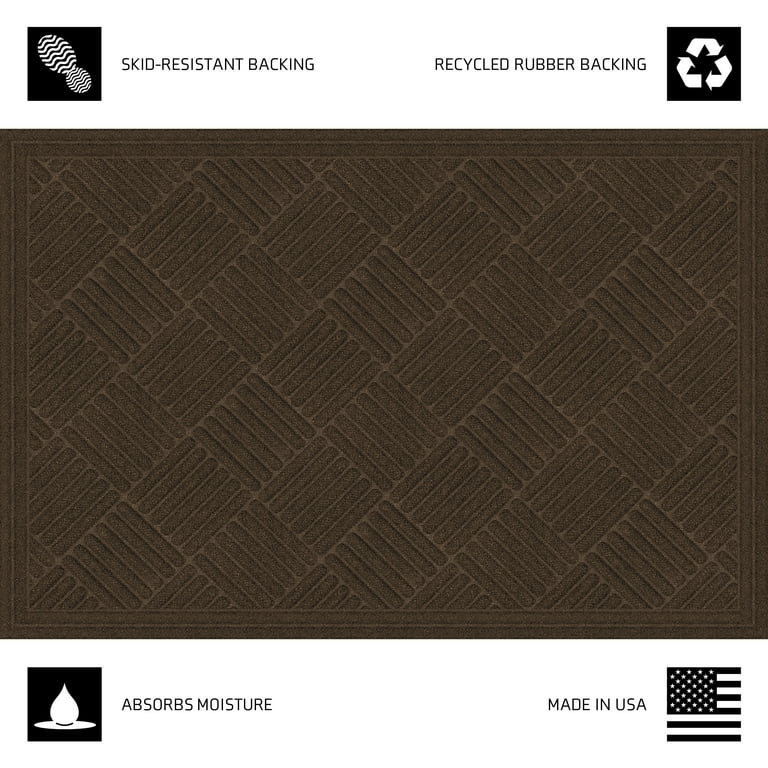 Mainstays Textures Crosshatch Polyester and Rubber Backed Doormat
