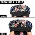 thumbnail image 6 of 2Pcs Bonnets For Black Women, Large Long Satin Braid Bonnet For Braids And Locs, Silk Sleep Cap With Stretchy Tie Band, Flower Print, 6 of 8