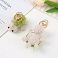 thumbnail image 3 of HUGFEGWE Mini Handmade Crochet Turtle Keychain Funny Crochet Turtle Keyring Animal Turtles Pendant for Keyring Charm Handbag Bag Purse UA824-24257, 3 of 7
